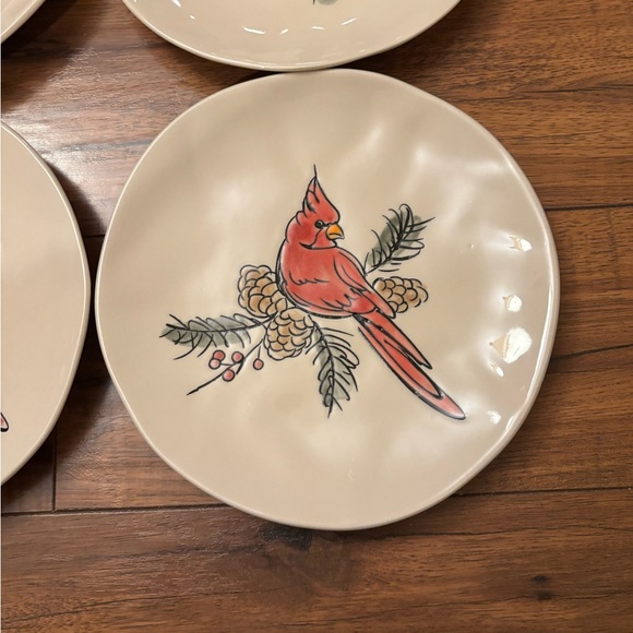 Eli + Ana set 4 cardinal salad plates - Picture 2 of 3